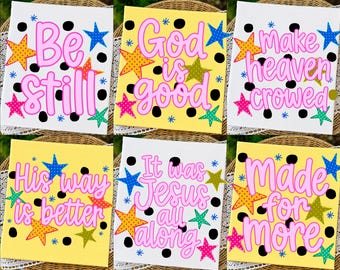 Coquette Christian PNG Bundle: God Is Good Png, Be Still Png, Faith Based Quote (Digital Download)