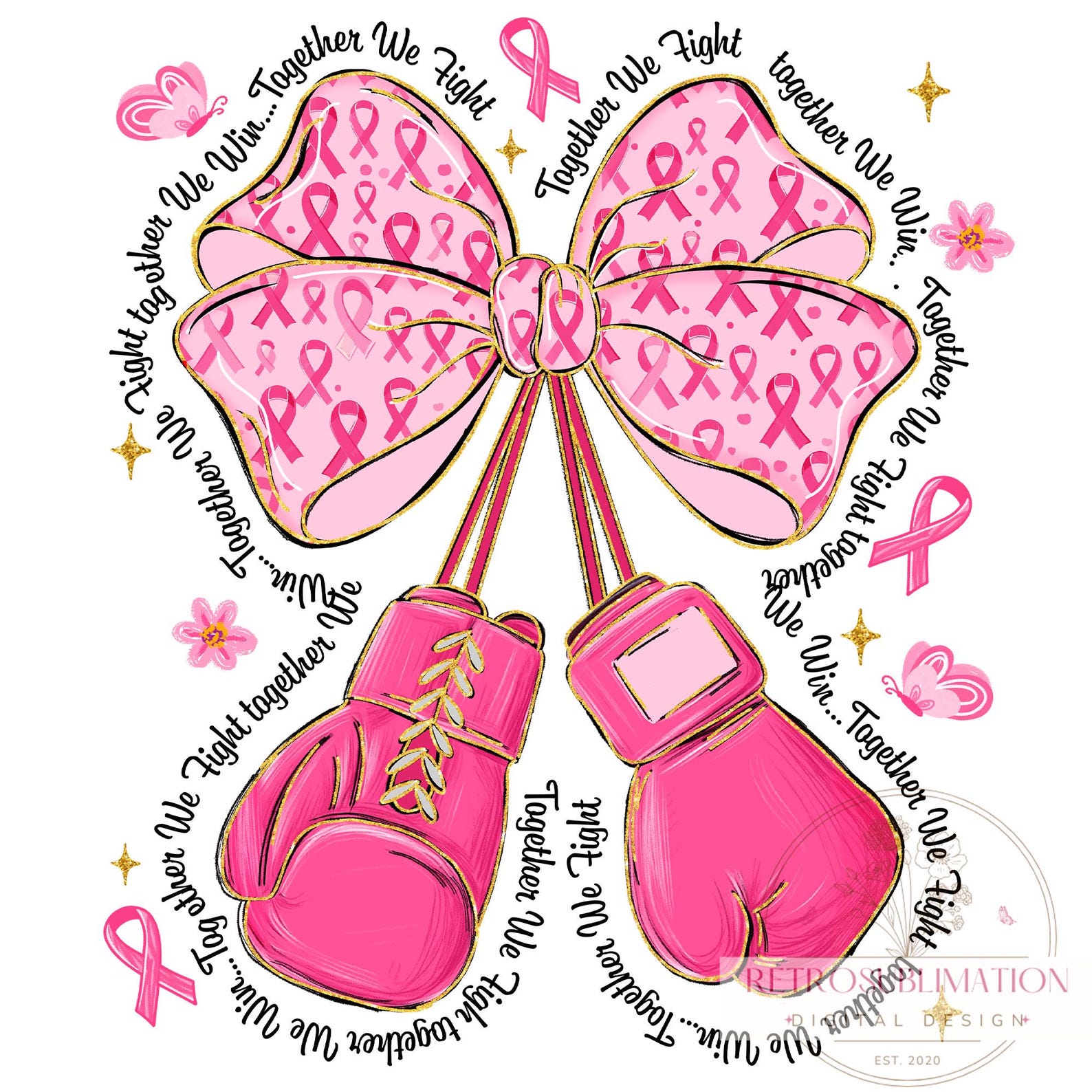 Coquette Boxing Gloves PNG, Breast Cancer Awareness Png, Preppy Pink ...