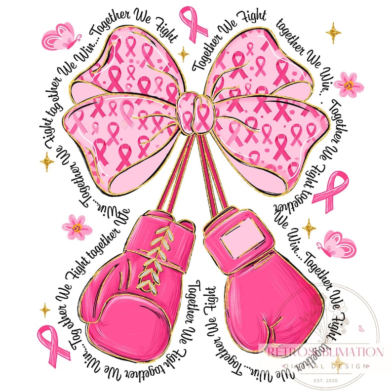 Coquette Boxing Gloves PNG, Breast Cancer Awareness Png, Preppy Pink ...