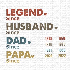 Personnalized Legend Husband Dad Papa Since Png, Legend Husband Daddy Grandpa Customized Png, Fathers Day Png, Dad Png, Gifts For Dad