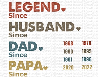 Personnalized Legend Husband Dad Papa Since Png, Legend Husband Daddy Grandpa Customized Png, Fathers Day Png, Dad Png, Gifts For Dad