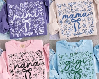 Floral Mother's Day PNG Bundle: Cottagecore Floral Mama Png, Mama Mimi Nana Gigi Png, Mom Life (Digital Download)