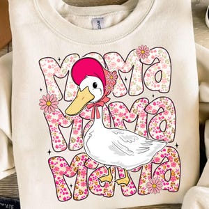 Pink Floral Mama Goose Png, Mama Goose Png, Spring Floral Png, Goose Lover Png, Girly Goose Png, Mother&#39;s Day Png, Floral Mama Png, Mom Love