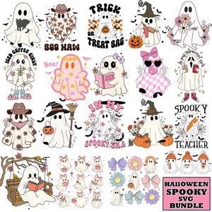 Halloween Ghost Svg Bundle, Halloween Svg Bundle, Cute Ghost Svg, Funny Halloween Svg, Spooky Season Svg, Ghouls Svg, Halloween Shirt