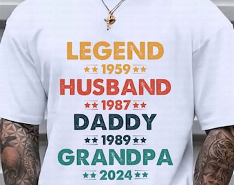Personnalized Legend Husband Dad Papa Shirt Svg, Legend Husband Daddy Grandpa Customized Svg, Father's Day Svg, Poppop Grandpa Dada