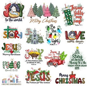 Christliches Weihnachten Png Bundle, Frohe Weihnachten Png, Bibel Vers, Jesus Weihnachten, Retro Weihnachten Png, Weihnachtsmann PNG, Religiöses Weihnachten