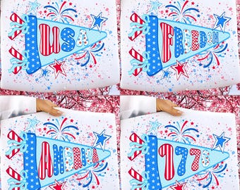 Pacchetto PNG di bandierine Preppy America: Coquette 4th Of July Sublimation, Rosso Bianco e 250 PNG, Design di bandierine patriottiche