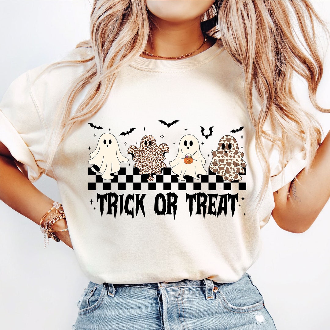 Trick or Treat Cute Ghost Png, Retro Ghost Png, Halloween Spooky Png ...