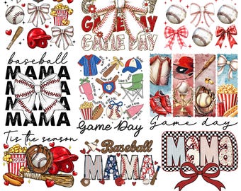 Retro Baseball Sublimation Bundle, Baseball Team Png, Baseball Mama Png, Baseball Coquette Bow Png, Game Day Baseball Coquette Png,Sport Png