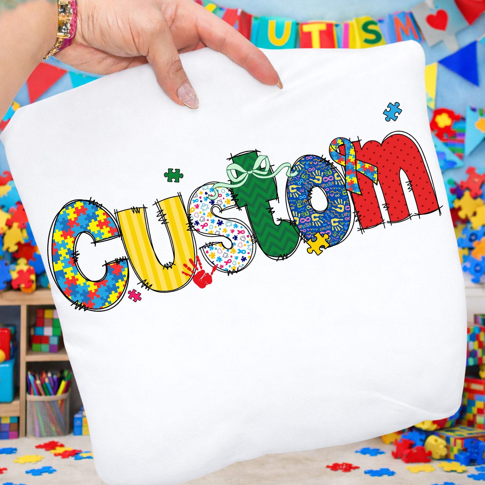 Custom Autism Name Png, Autism Awareness Png, Puzzle Pieces Png, Autism ...