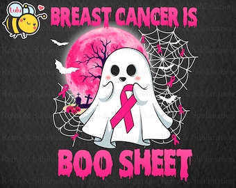 Breast Cancer is Boo Sheet PNG, Happy Halloween Cancer Survivor, Spooky Season Png, Halloween Pumpkin, Pink Ribbon Png, Cancer Awareness