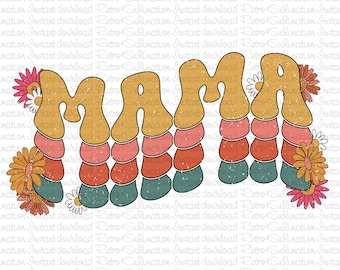 Retro Mama Png, Moederdag Png, Mama Png, Floral Mama Png, Happy Mothers Day Png, Mama Shirt Png, Moederdag Design, Cadeaus voor moeder, Mama Png