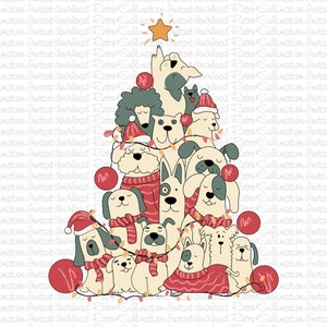 Weihnachten Hund Png, Weihnachtsbaum Png, Frohe Weihnachten Png, Hund Weihnachten Png, Santa Png, Pine Tree Dog Sublimation, Hundeliebhaber Png, Hund Png