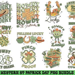 Western St Patrick Day PNG Bundle, St Patricks Bundle, Patricks Day Png, Irish Day Png, St Patrick Day Cowboy, Shamrocks Png, Western Png
