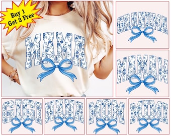 Blue Chinoiserie Png Bundle, Floral Chinoiserie Png, Chinoiserie Png, Mama Shirt Png, Chinoiserie Design, Floral Mama Png, Varsity Mama Png