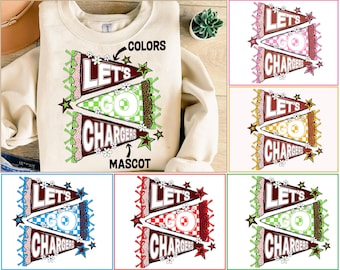 Custom Mascot Pennant PNG Bundle: Retro School Spirit Design (Digital Download