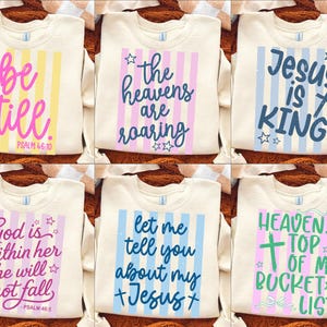 Retro Striped Christian PNG Bundle: Faith Png, Religious Png, Jesus is King, Bible Verse (Digital Download) image 2