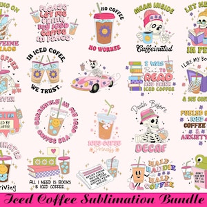 Coffee Sublimation Bundle, Iced Coffee Png Bundle, Skeleton Coffee Png, Coffee Png, Trendy Iced Coffee,Cute Coffee Design,Iced Coffee Design
