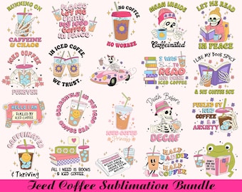 Coffee Sublimation Bundle, Iced Coffee Png Bundle, Skeleton Coffee Png, Coffee Png, Trendy Iced Coffee,Cute Coffee Design,Iced Coffee Design