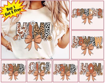 Leopard Mama Flower Png Bundle, Retro Mama Png, Mama Png, Groovy Boho Sublimation, Mama Shirt Design, Mother's Day Png, Mom Shirt Design