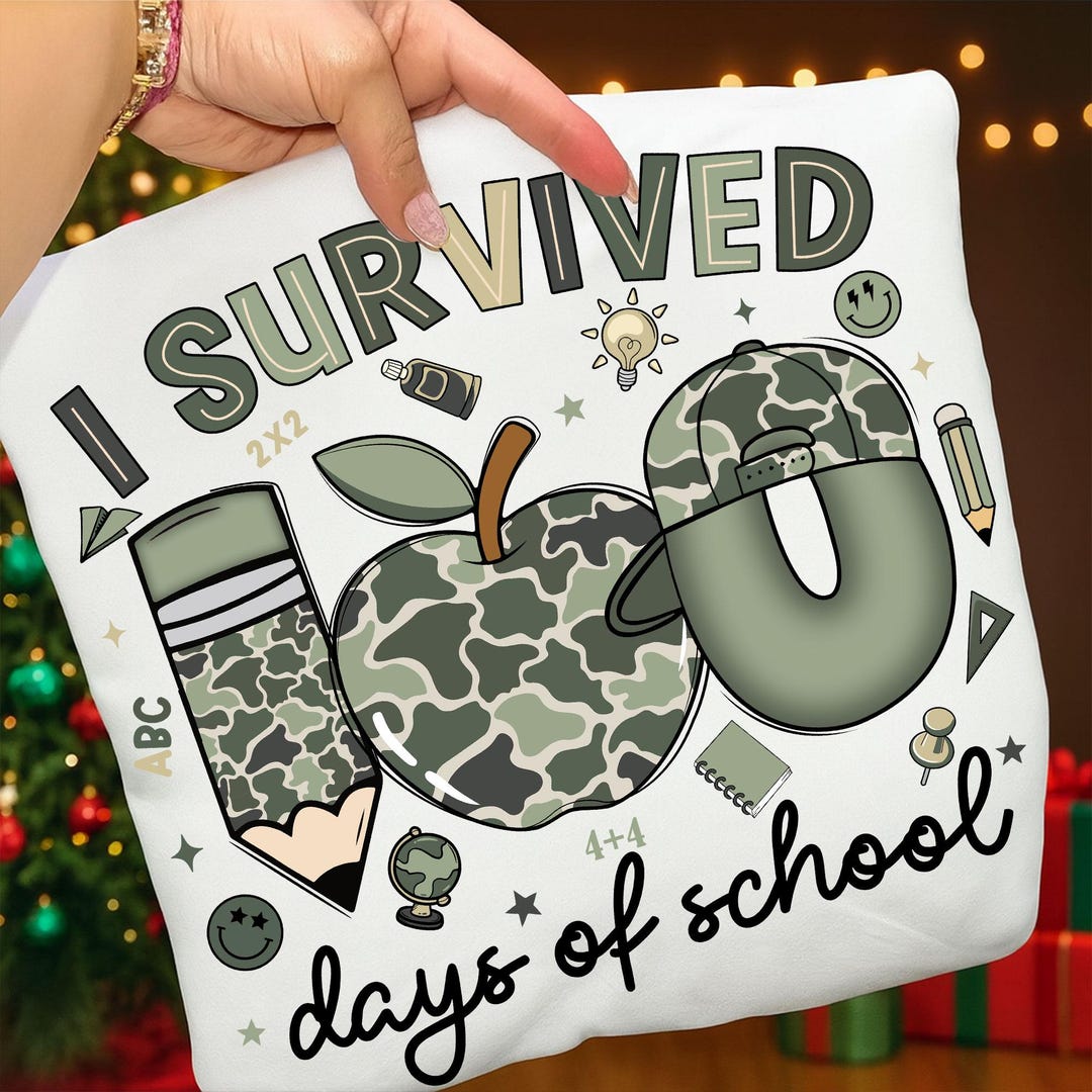 100 Days of School Camo PNG: Boy's School Design (digital Download) - Etsy