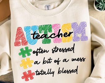 Autism Teacher Png, Autism Awareness Png, Advocate Awareness Png, Autism Puzzle Png, Teacher Life Png, Autism Teacher Gift,Special Education