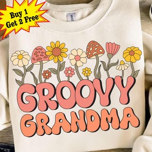 Groovy Grandma Png, Retro Grandma Png, Mother&#39;s Day Png, Boho Grandmother PNG, Floral Grandma Png, Wildflower Png, Mother&#39;s Day Gifts