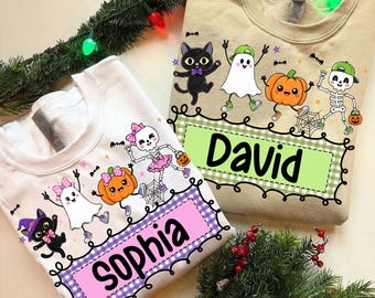Custom Kids Halloween PNG: Spooky Squad Sublimation, Boy Girl Halloween Png, Trick Or Treat (Digital Download)