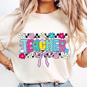 Coquette Teacher Png, Preppy Floral Teacher Sublimation Design, Cute Pastel Back to School, Preppy Teacher Life Png, Teacher Appreciation