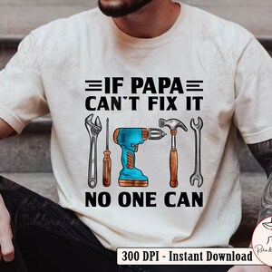 "If Papa Can't Fix It No One Can" Keychain Gift For Dad - Stainless Steel With Mini Tool Charms - Father's Day, Birthday