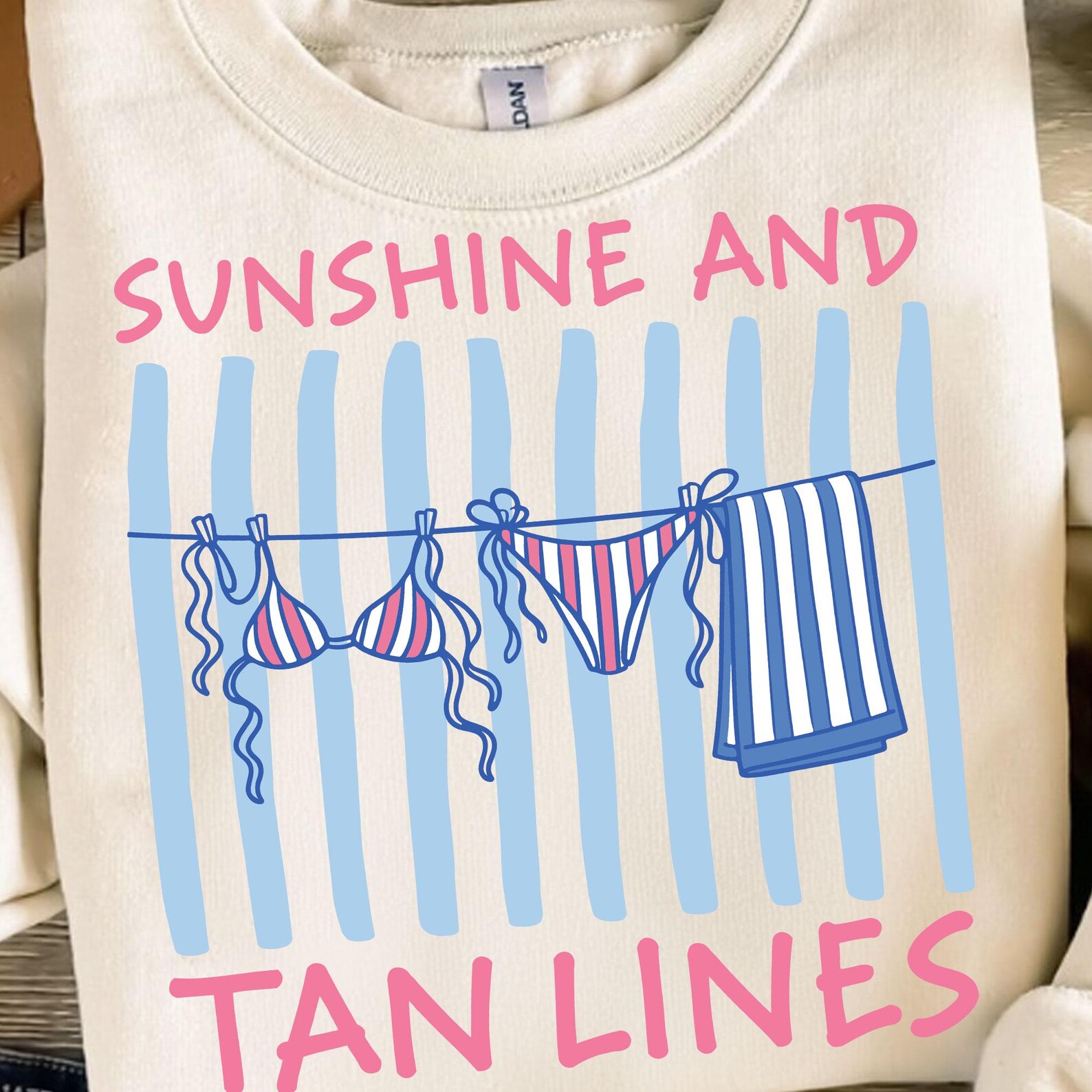 Beach Vacation PNG: Sunshine and Tan Lines Png, Retro Striped Summer ...