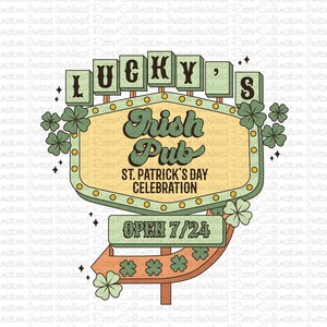 Lucky Irish Pub Png, Western Patrick Day Png, St Patrick Day Png, Irish Png Designs, Lucky Irish Lodge, Lucky Sublimation,Sublimation Design
