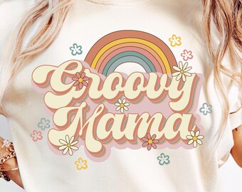 Groovy Mama Svg, Retro Floral Mama Svg, Moederdag Svg, Mama Floral Svg, Mama Sublimatie, Groovy Mama Shirt, bijpassende Mama Shirt Svg