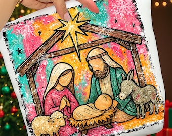 Preppy Christian Nativity Scene PNG: Christian Christmas Png, Baby Jesus Png, Christmas Png