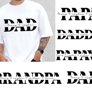 Personalisierte Vatertag Shirts SVG Bundle, Benutzerdefinierte Name Papa Daddy Papa Opa SVG, Daddy und ich svg, glücklicher Vatertag, Dad Life svg