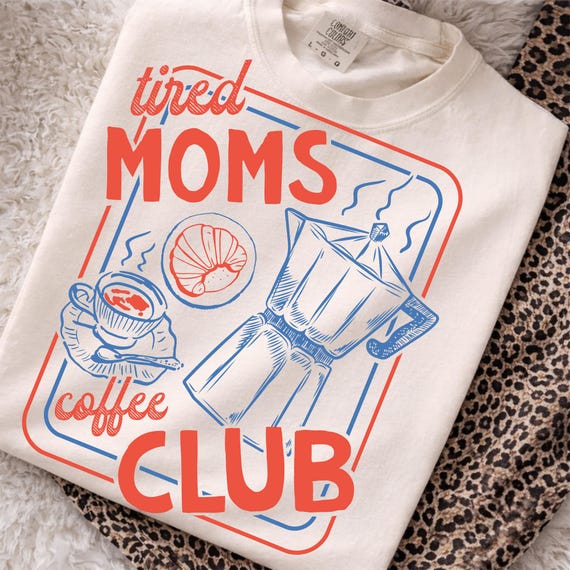 Tired Moms Club PNG: Coquette Mother's Day Png, Striped Motherhood, Funny Mom Life Png, Trendy Mom (Digital Download)