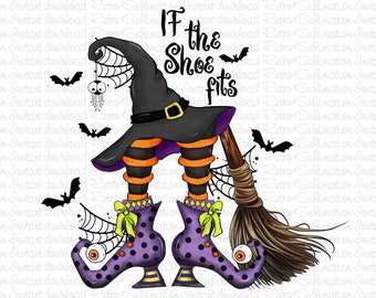 If The Shoe Fits Png, Witch Shoes Png, Halloween Witch Legs Png, Witch Feet png, Halloween Vibes Png, Witch Hat, Shoes, Broom, Bats