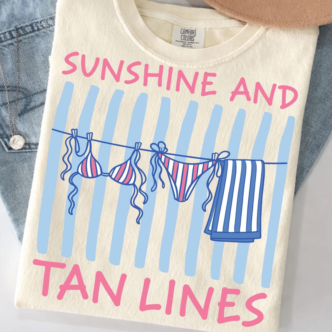 Beach Vacation PNG: Sunshine and Tan Lines Png, Retro Striped Summer ...