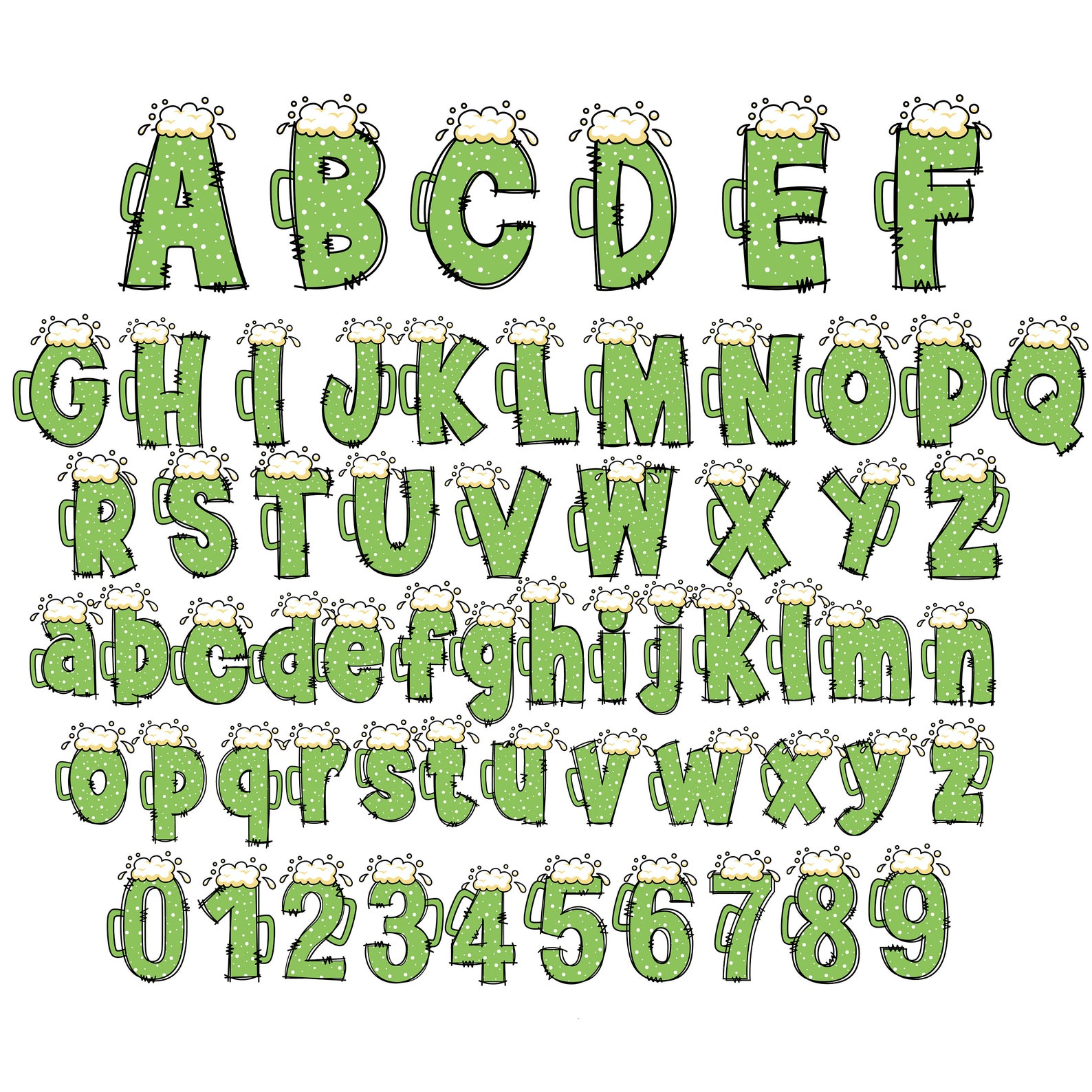 Patrick Writing Letters St Patrick's Day Doodle Alphabet Bundle, St Patrick's Letters, St ...