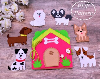 Quiet Book Dog House Felt PDF Pattern