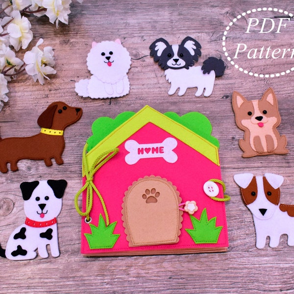 Quiet Book Dog House Felt PDF Pattern