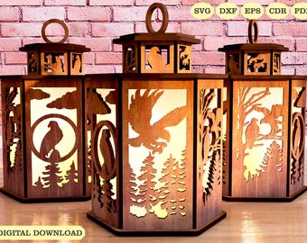 Adler-Lampen-Nacht-Svg Laser-Cut