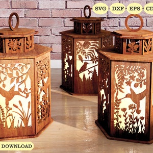 Hummingbird Tree Luminary Laser Cut, Hummingbird Svg Laser Cut