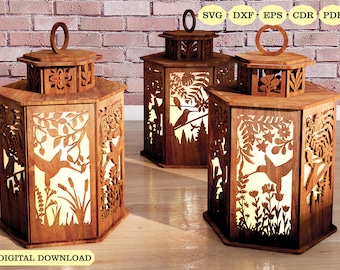 Hummingbird Tree Luminary Laser Cut, Hummingbird Svg Laser Cut