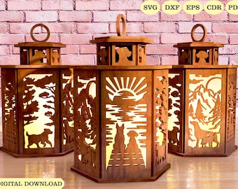 Hündchen Kerzenhalter Laser Cut, Hündchen Lampen Nacht svg Laser Cut