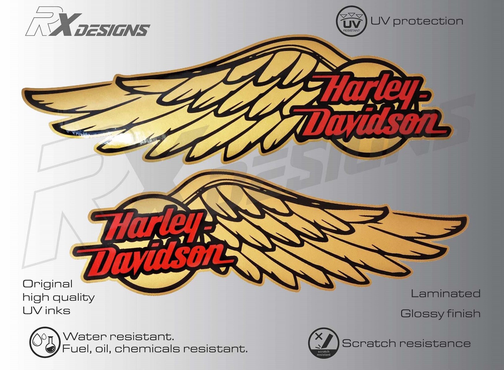 Set of 2 Tank Decal Gold Silver Gas Tank Decal Harley Etsy Canada