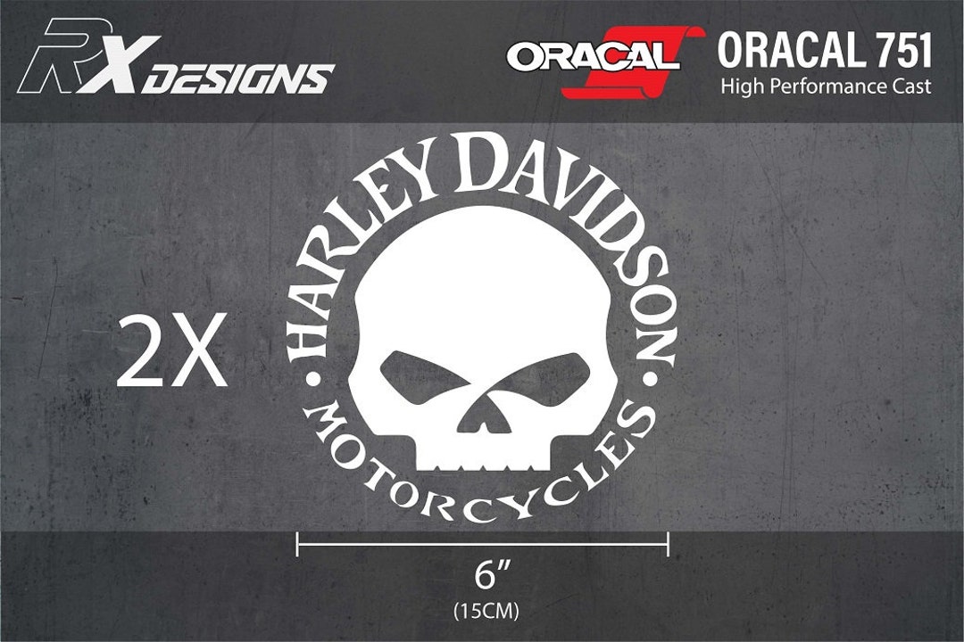2x Harley Davidson Gas Tank Skull Decals Stickers Bike Etsy