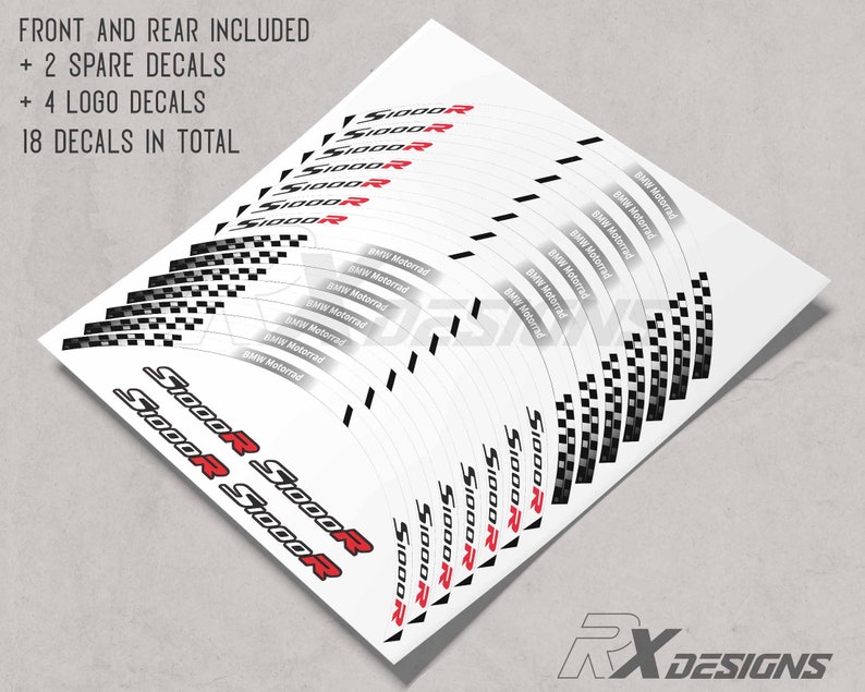 S1000R Motorcycle Wheel Decals Set Rim Tape Stripes White Etsy