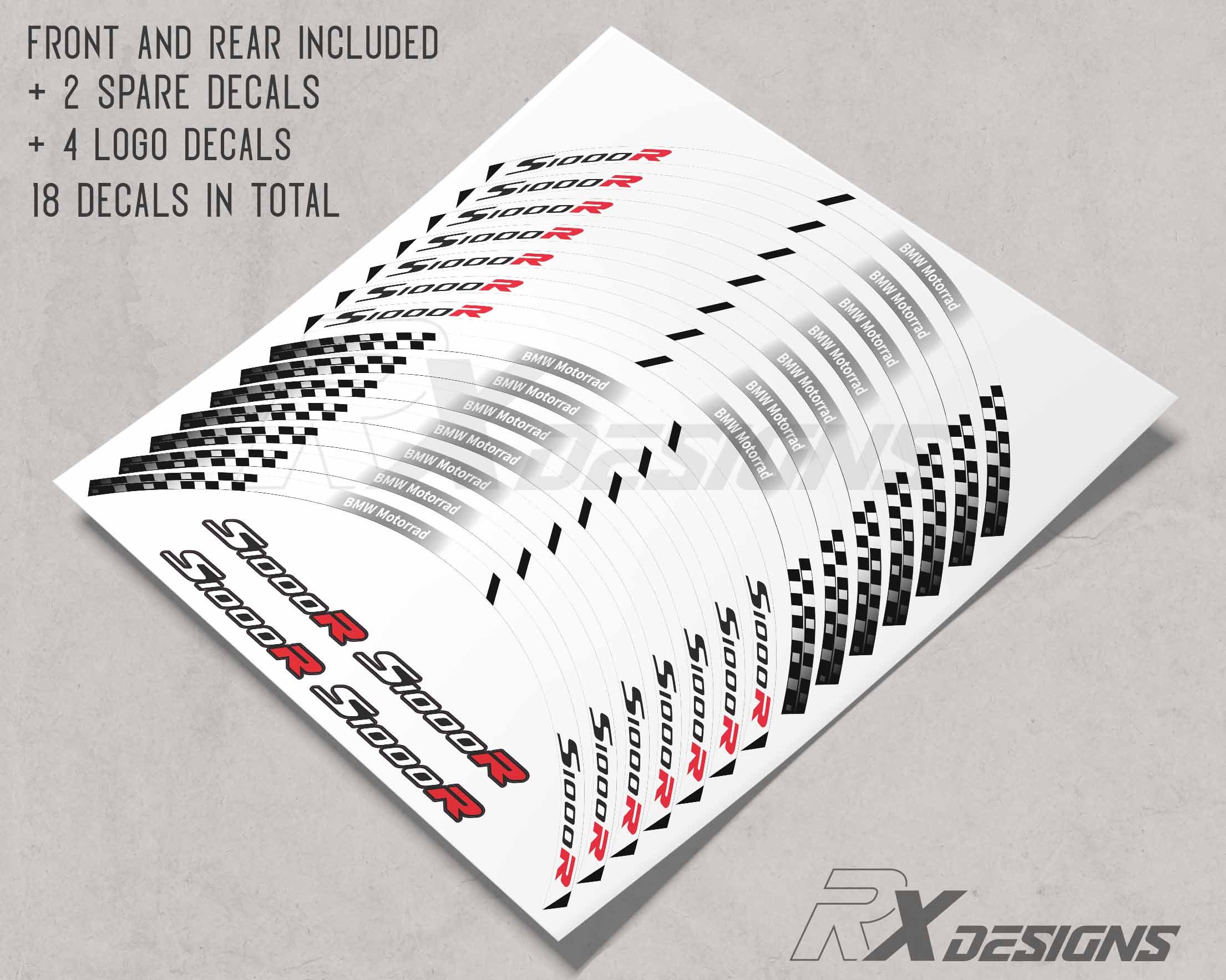 S1000R Motorcycle Wheel Decals Set Rim Tape Stripes White Etsy