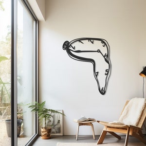Melting Uhr Metallwandkunst: Salvador Dali surrealistisches Dekor